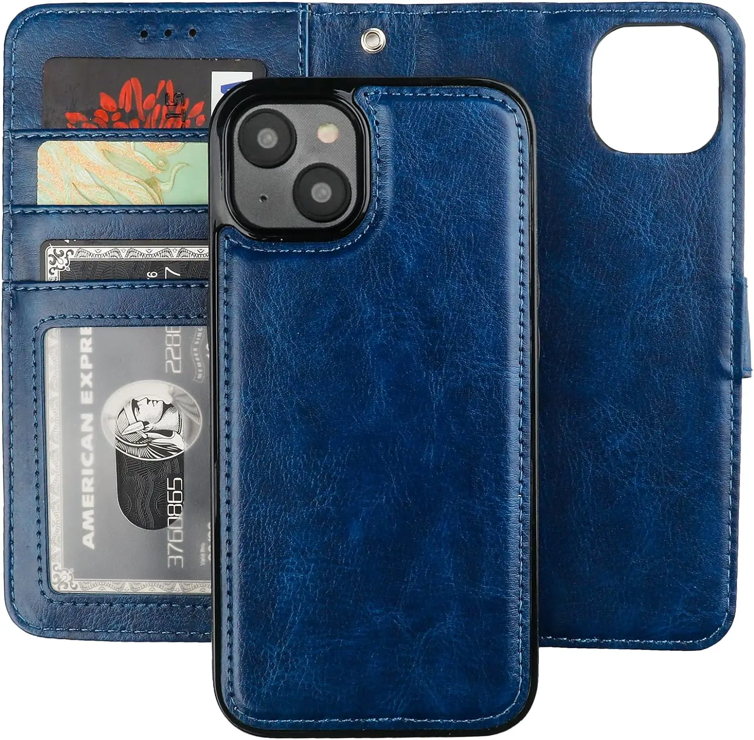 Laudtec Detachable Wallet for iPhone 16 Pro RFID Blocking Holder Premium PU Leather Magnetic Wrist Strap Removable Flip  Case