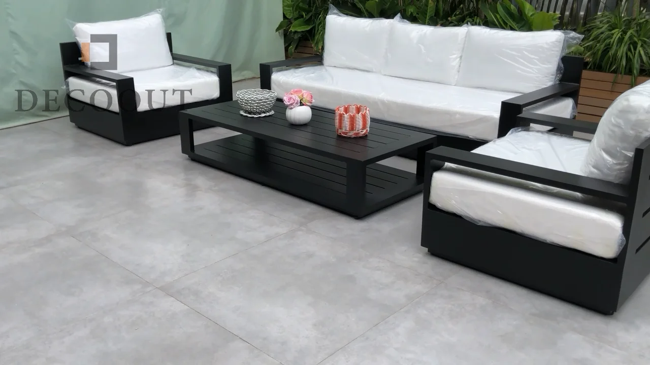 Luxury Hotel Patio Furniture Marbella Aluminum Outdoor Sofa Set With