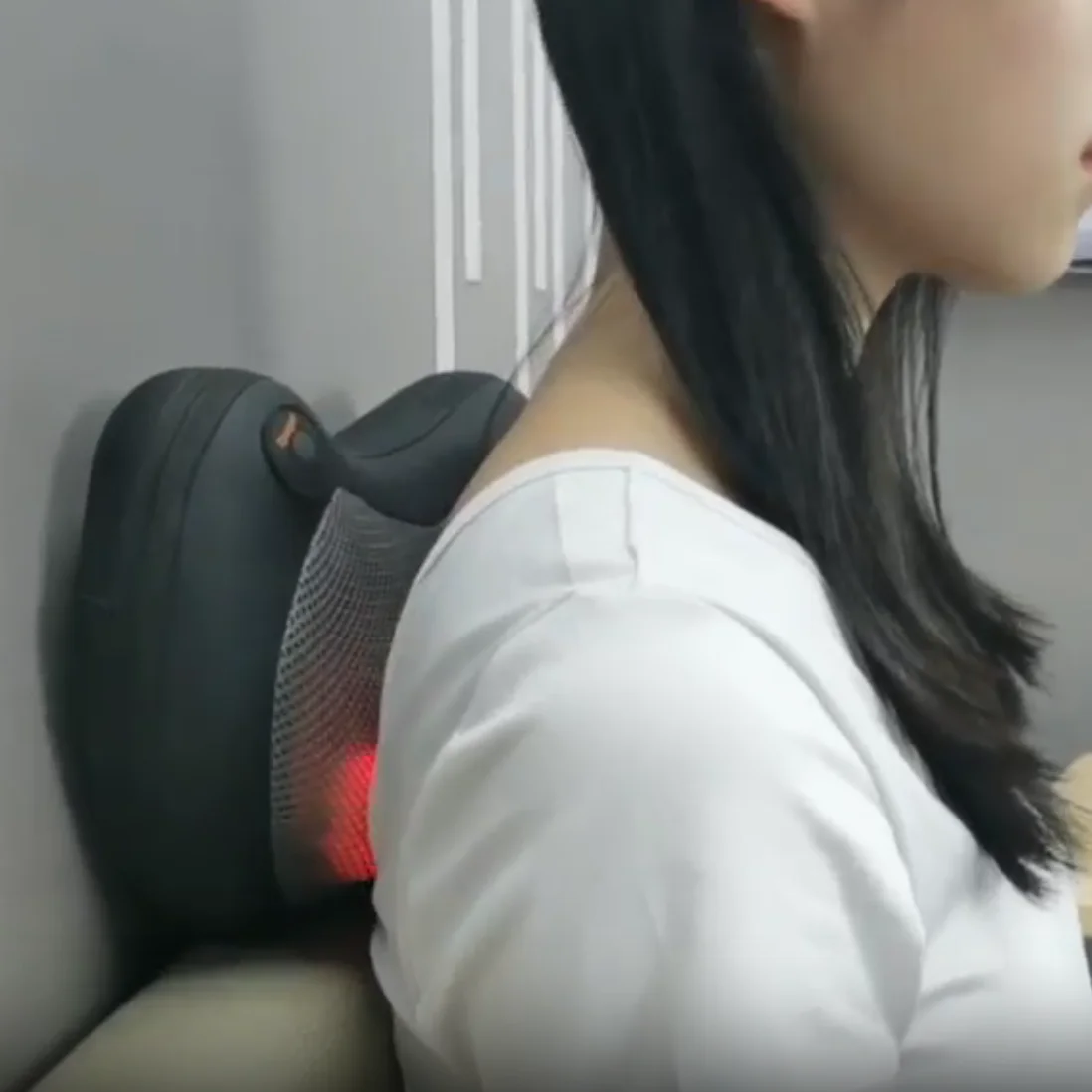 Free Design Smart Electric Heating Shiatsu Musical Neck Cervical Super Fit Massage Pillow for Home Office