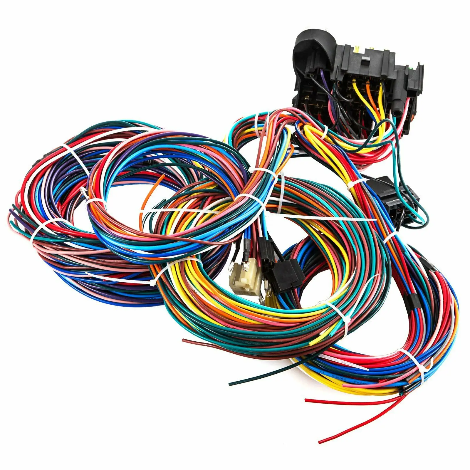 Universal Extra Long Wires 21 Circuit Auto Wire Harness Hotrod Fit for GM Chevy
