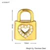 Colgante de candado con forma de corazón hueco pavé
