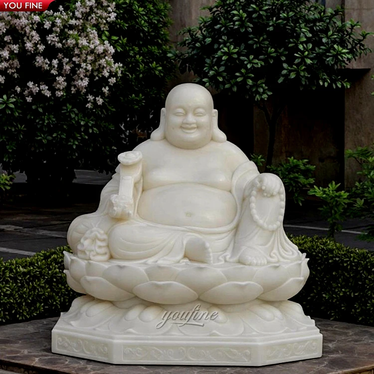 手彫りの屋外庭園用等身大天然石彫刻 大理石弥勒仏像| Alibaba.com