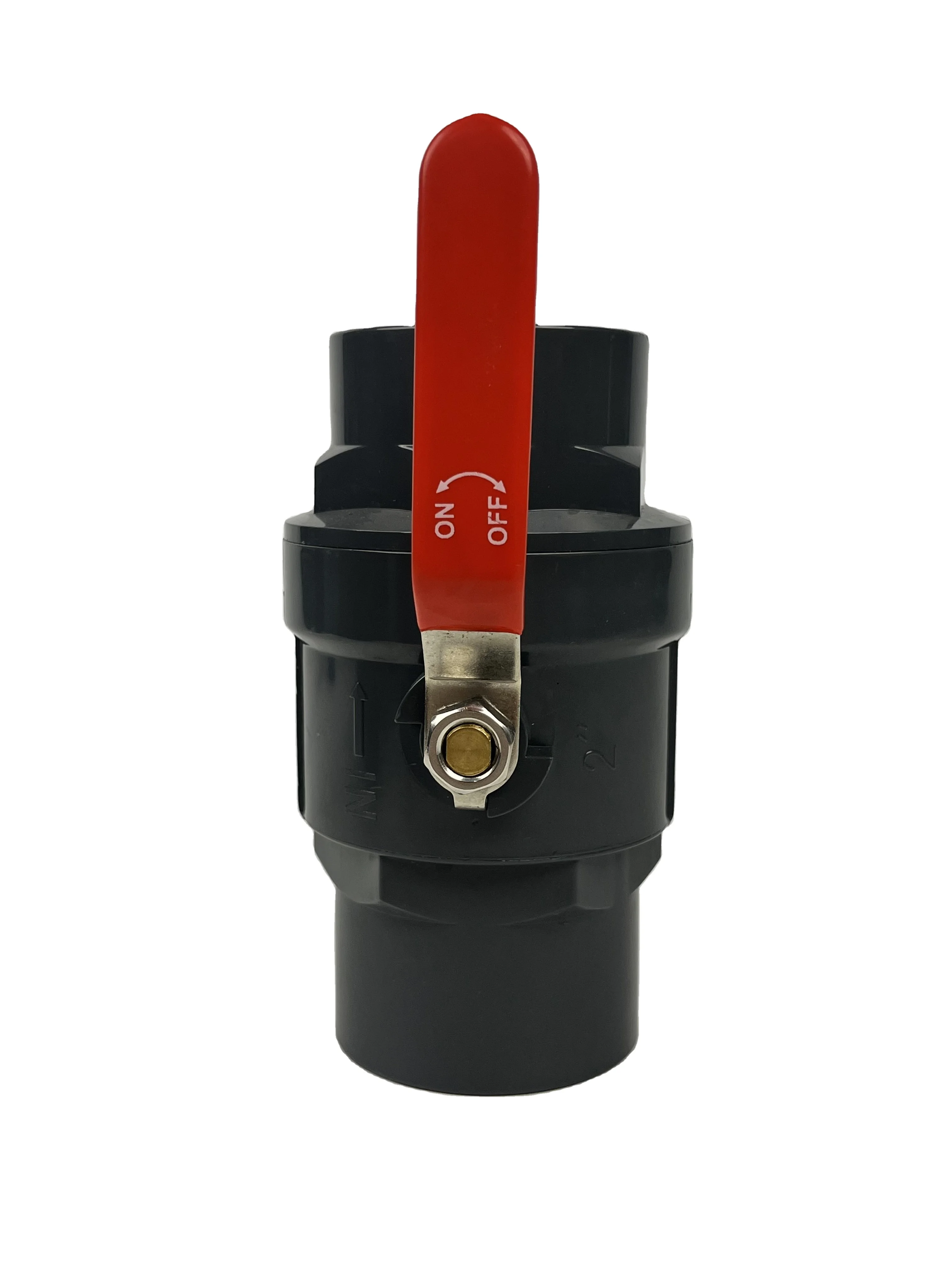 [SWD007] High-Quality 3/4" PVC Two Pieces Ball Valve-Red Handle and Black Body