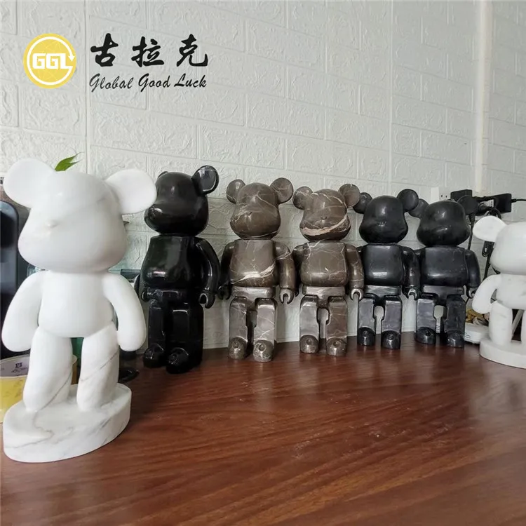 Action Figure Bear Bearbrick 1000 marble for home decoration