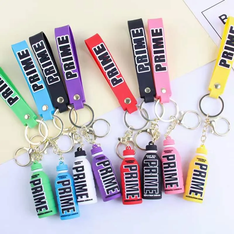 New Cute Cartoon Prime Key Chain Soft Pvc Keychain Drink Bottle