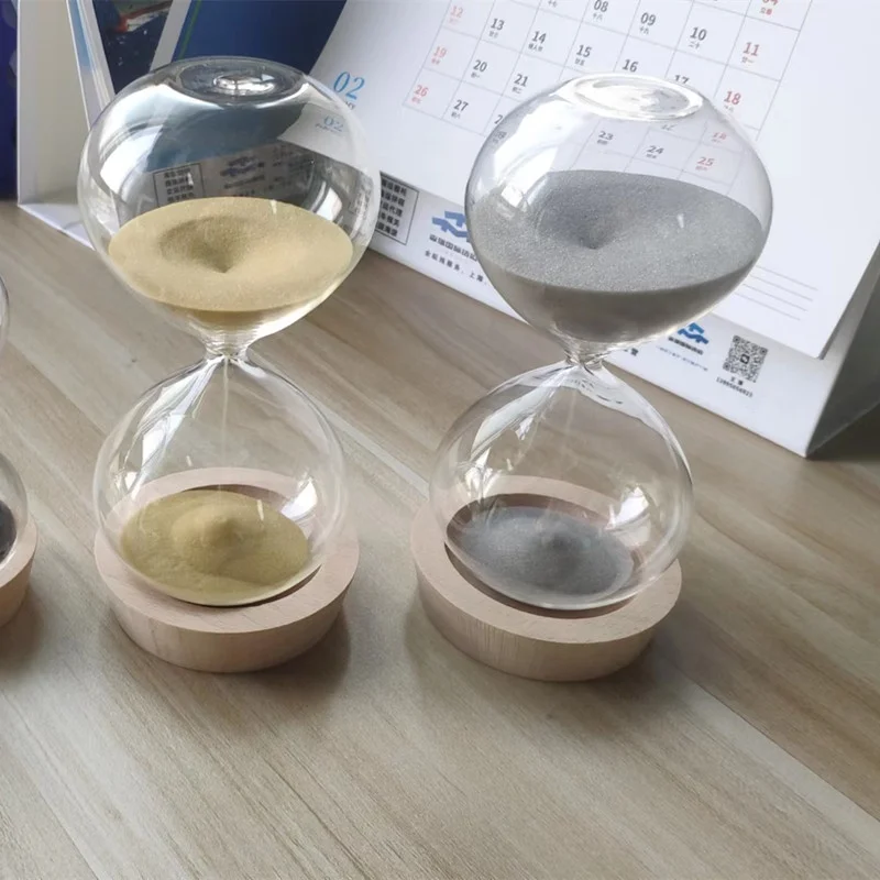 Песочные часы песочные 30 минут 5 для комнаты кухни офиса декор с деревянной подставкой