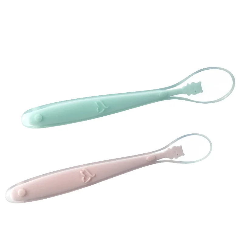 BPA libre de silicone poupée de fourchette pour bébé ensemble de fourchette recyclable animal modèle de cuisine ustensiles de table nourrissage de bébé enfants de la cuisine gâteau outils de boîte