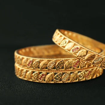 18k Gold Plated Bangle Dubai 24k indian girls African Bride Women Jewelry Bangles