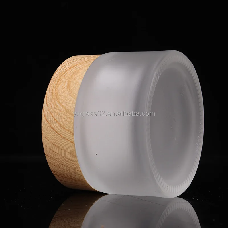 cream glass jar Hot sale Body scrub container cosmetic glass jars with water transfer printing skincare packaging glass bottle manufacture