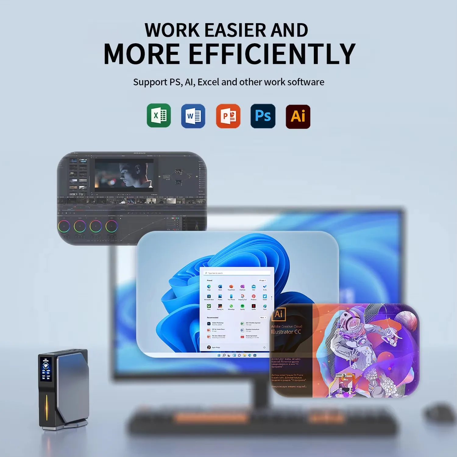 FIREBAT Mini PC - Intel N150 Quad Core, 16GB DDR4, 512GB SSD