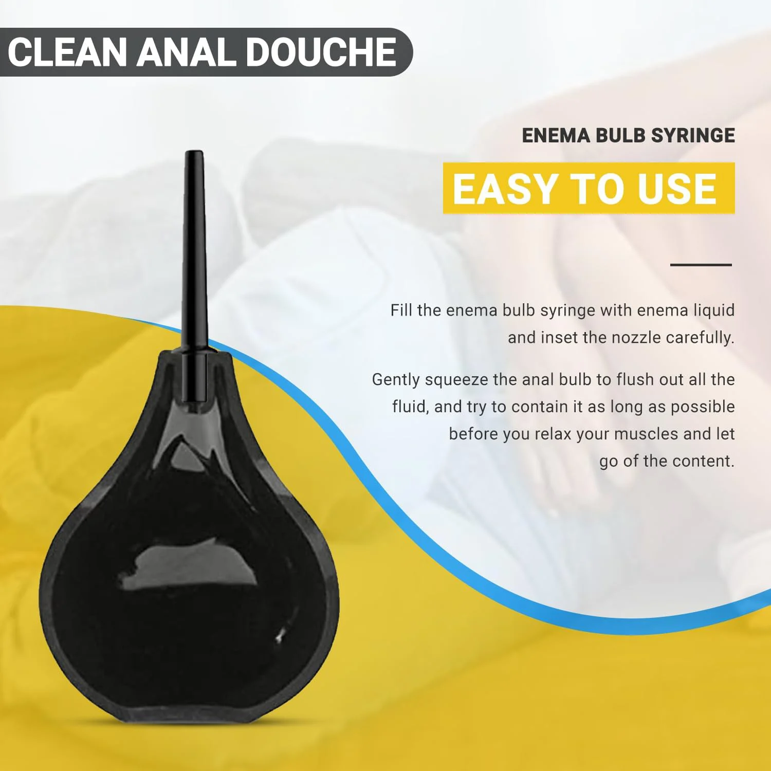 225ml Pressure Washer Anal Douche Cleaner Anus Vagina Pump Plug Sex Toys