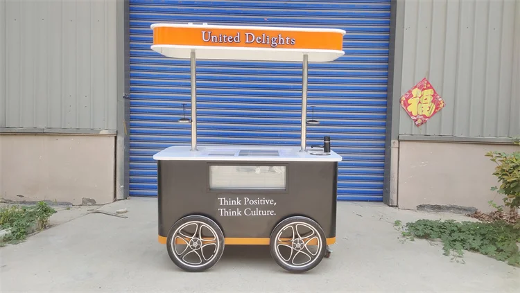 Customized Ice Cream Trolley Popsicle Hand Push Cart - China Ice Cream Cart,  Food Cart