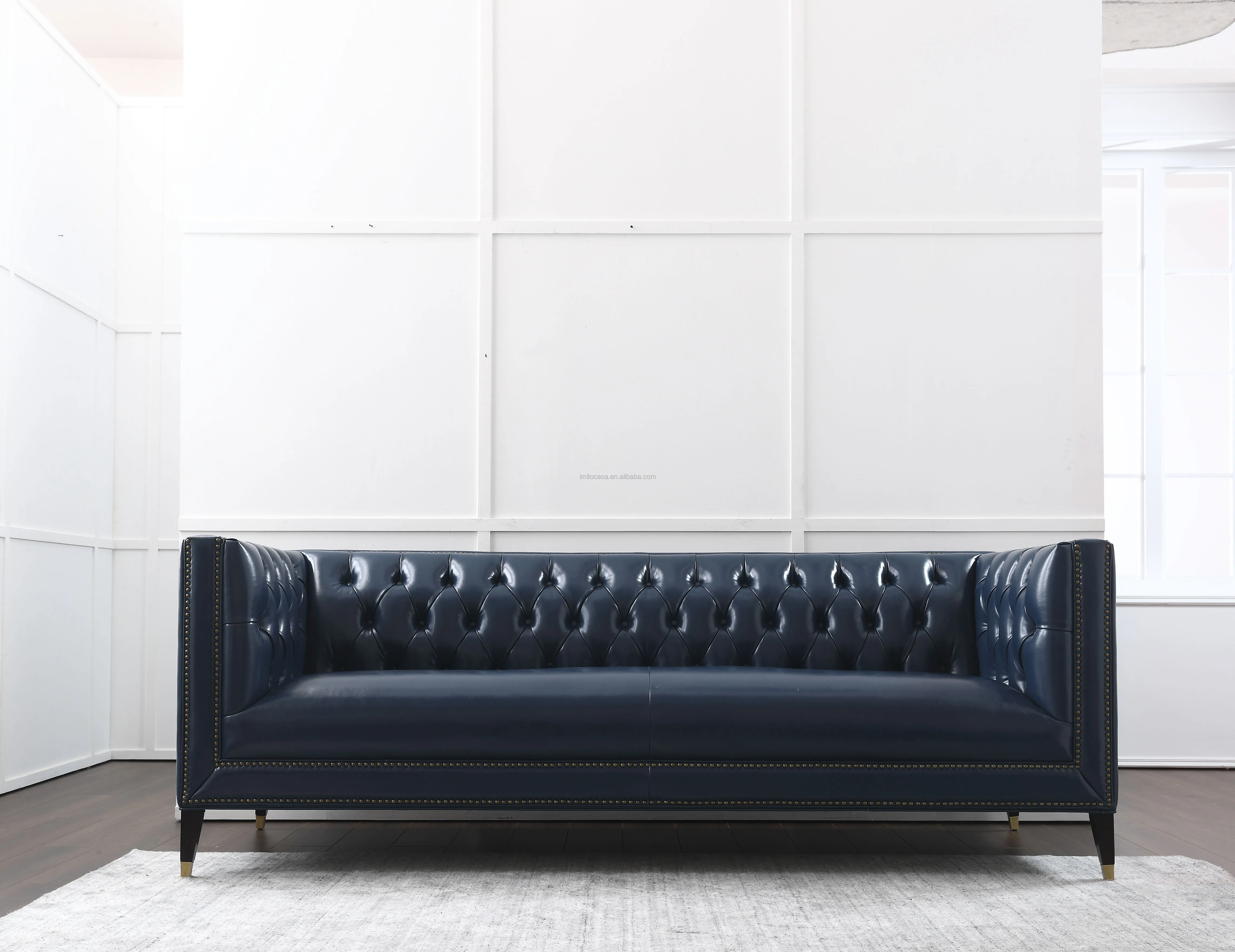 American Modern Living Room Furniture Sectional Sofa Set New Design Noble Navy Blue Leather Chesterfield Sofa Quality Sofa Couch Buy American Fabric Sofa