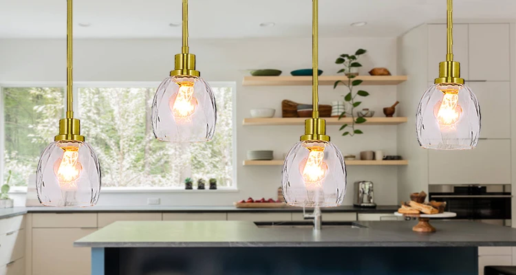 Decorative  Mini Pendant Hanging Light Glass Pendant Lighting Modern Brass Pendant Ceiling Light for Kitchen & Bar