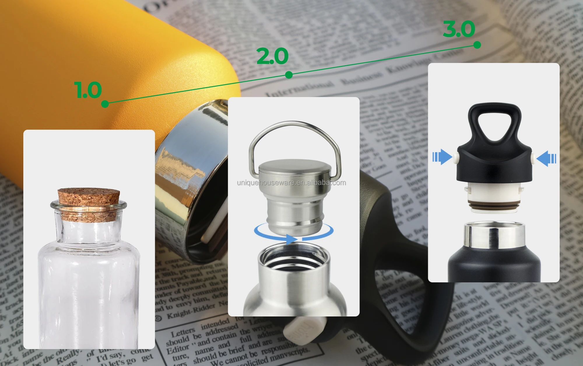 Threadless Botl Threadless Vacuum Insulated Water Bottle With Twist-free And No-screw ...