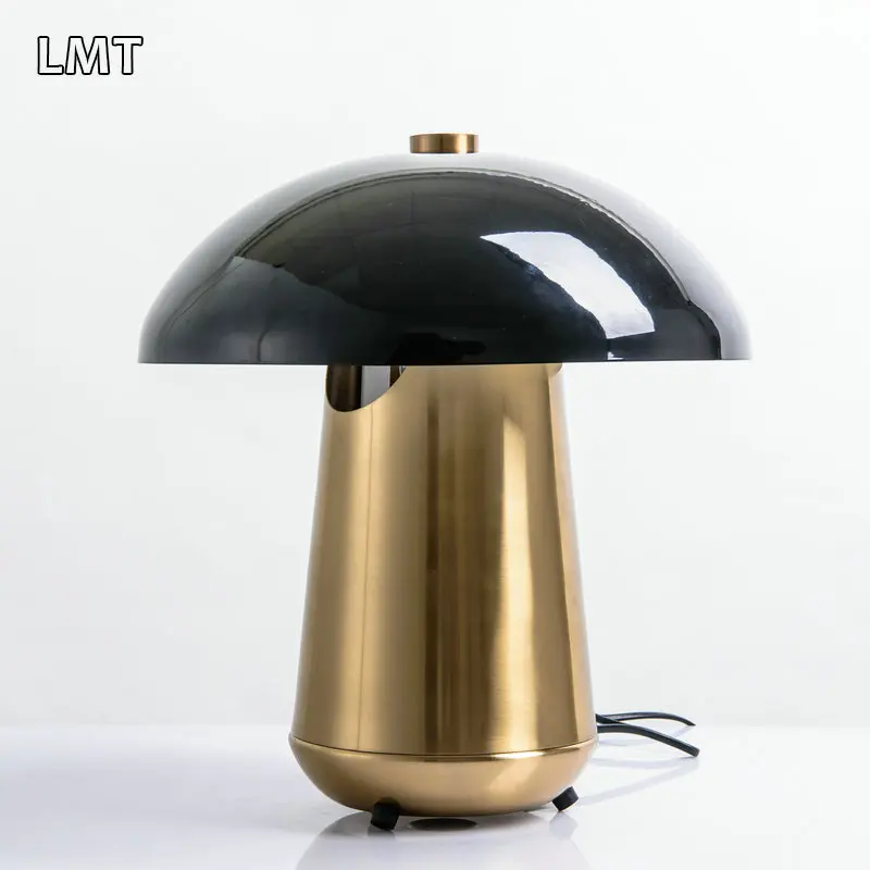 Nordic Modern Mushroom Shape Table Lamps Restaurant Decorative Desk Lamp Home Decor Black Gold Luxury Hotel Bedside Table Lamp