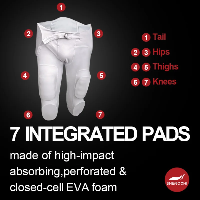 Custom Compression 7 Pad Football Girdle Mens Kids Youth Padded