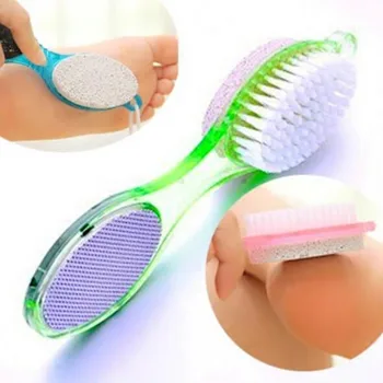 Novel Double Side 4 In 1 Foot File Multi-Function Practical Pedicure Kit Dead Skin Remover Brush Pumice Grinding Tool