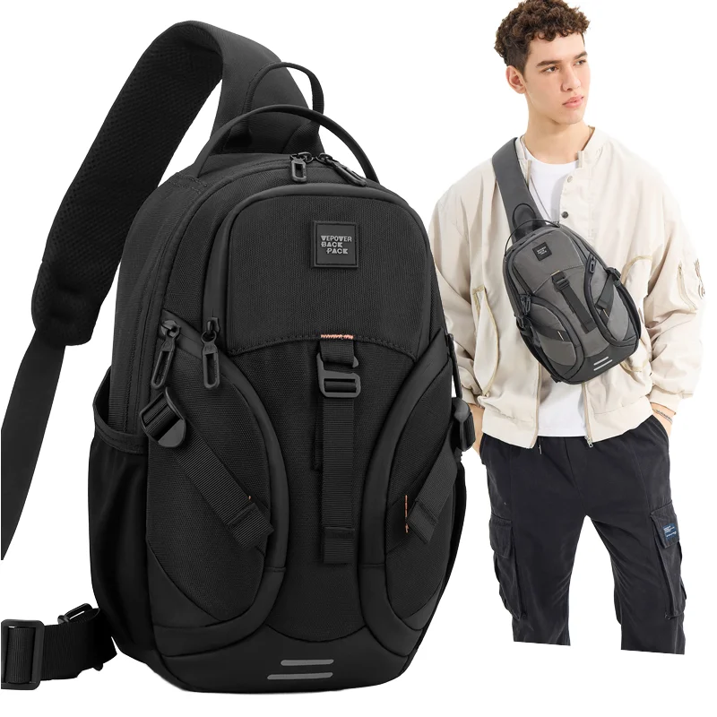 Men's Fashion Nylon Crossbody Chest Sling Bag for Travel Jogging Casual Outdoor Walking Gym Use-New Running Style