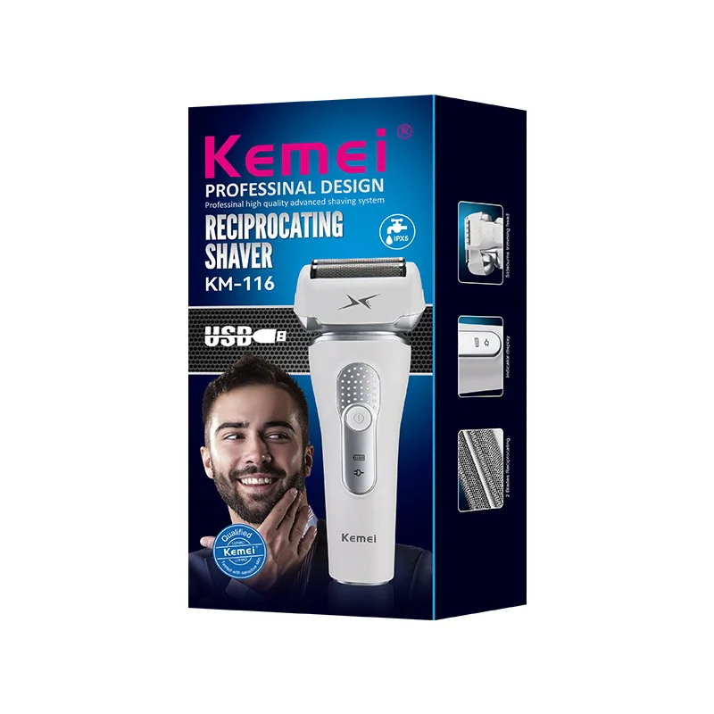 Kemei Electric Shaver Waterproof Men's Shaver Rechargeable Electric Razor Beard Trimmer Shaving Machine