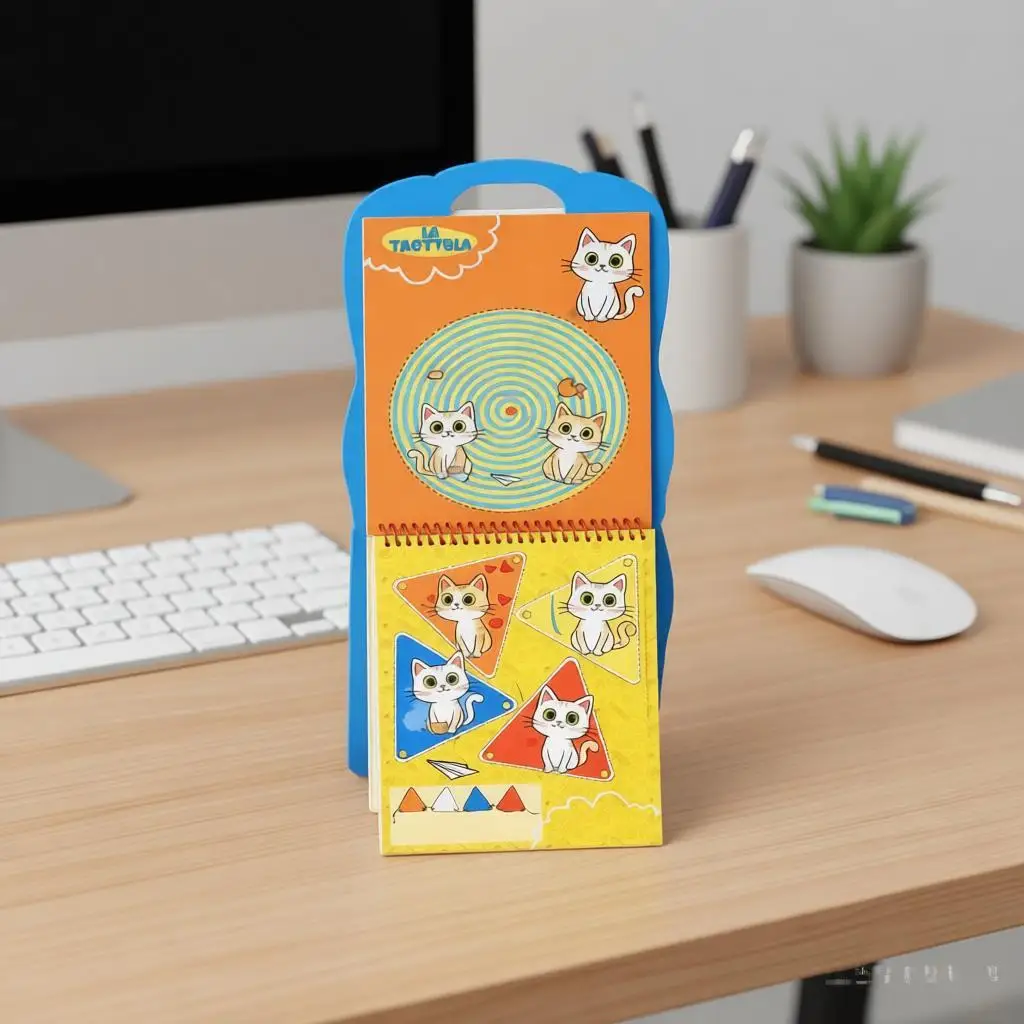 Portable Handle Sticker Stencil Activity Book Paper PP Educational Play Set for Kids Early Learning Fine Motor Skill Development