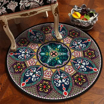 European Court Printed Round Carpet Mats Big Size High Quality Home Living Room Mat Persian Carpet Thicken Rugs Art Decor