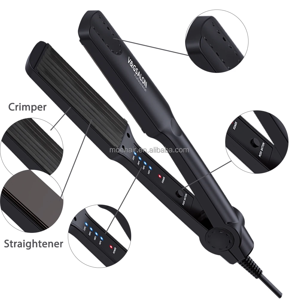 Moehair Professional Ceramic Wide Plates Crimping Iron Fast Heating ...