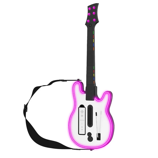 JYS Guitar Compatible for Nintendo Wii, Supports for Guitar Hero and Rock Band Games.White