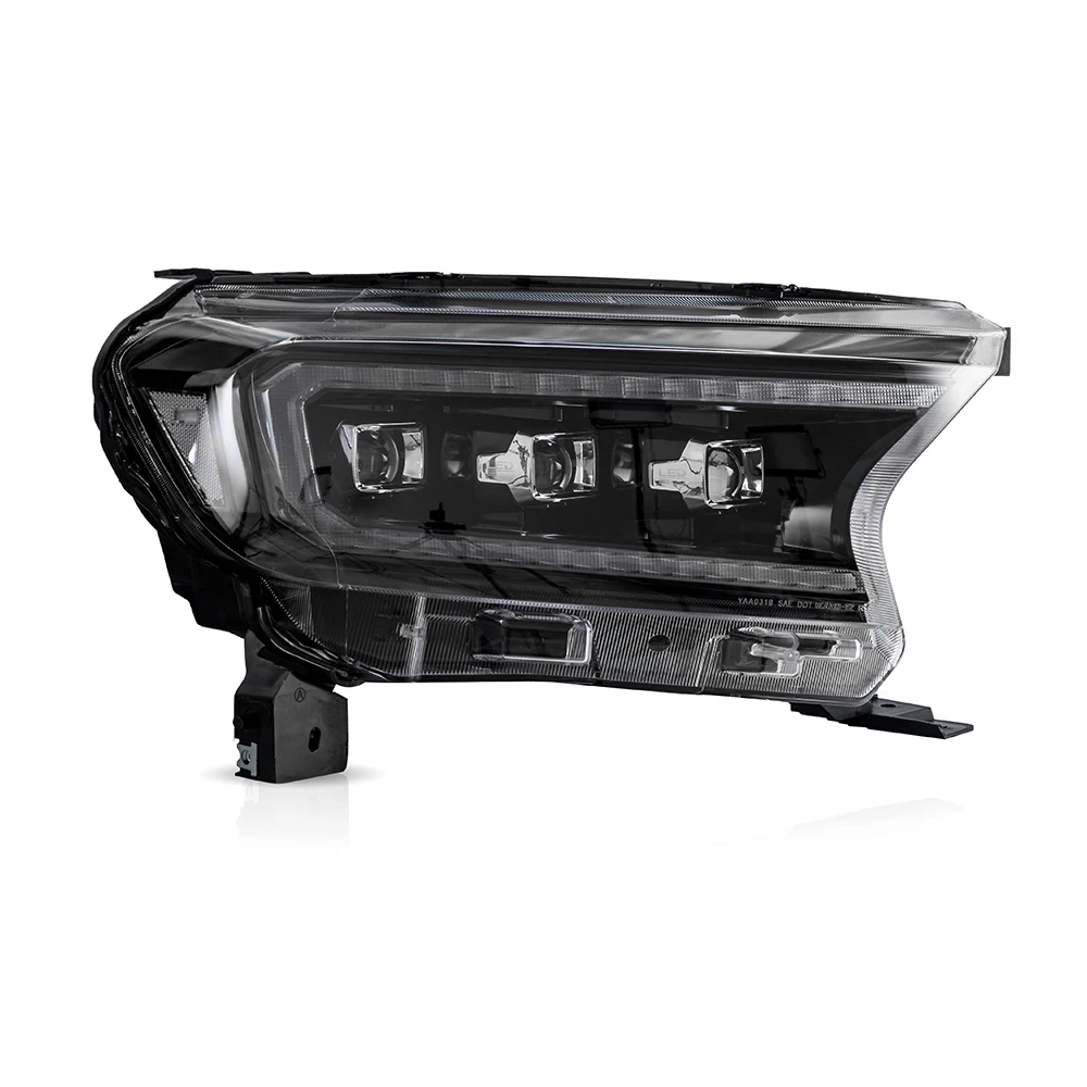 Vland For 16-20 Ford Ranger headlamp assembly modified full led lens daytime running light streamer steering factory