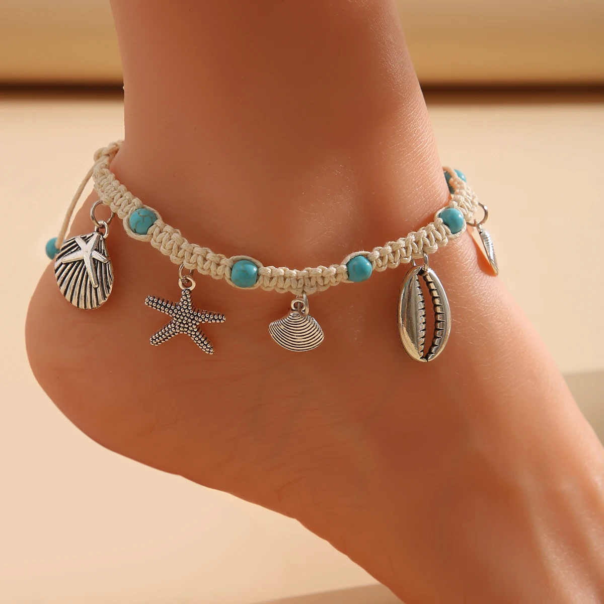 Newest Multilayered Lock Snake Chain Anklet for Women Gold Butterfly Foot Bracelet Anklets