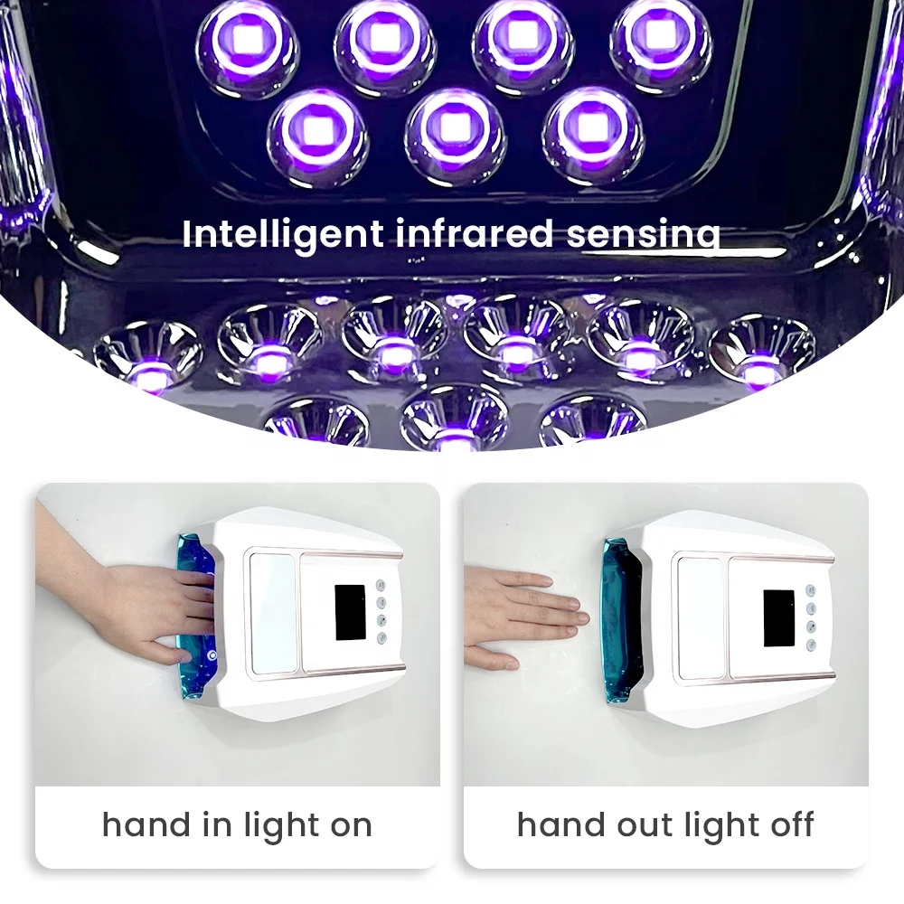 Removable Battery 126W Auto Infrared Sensor UV LED Nail Curing Lamp Cordless Gel Polish Dryer 365nm 405nm Dual Wavelength