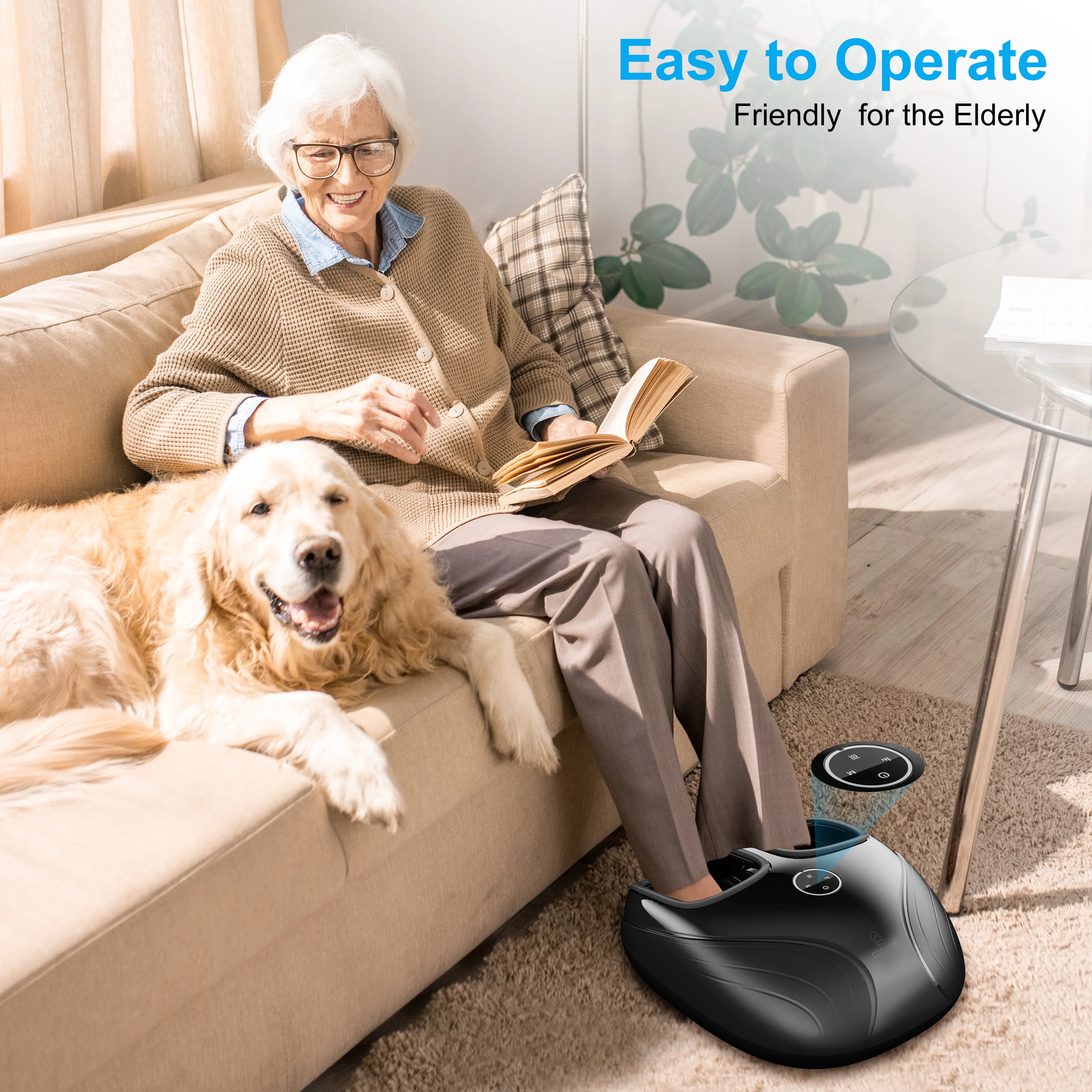Shiatsu Kneading air Compression Foot Massage With Heating Suit for Big Size Foot