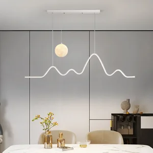 JACKSUN Modern Luxury Dining Room Chandelier Minimalist Track Lights Eye Protection Strip Lamp for Restaurant Nordic Style Light