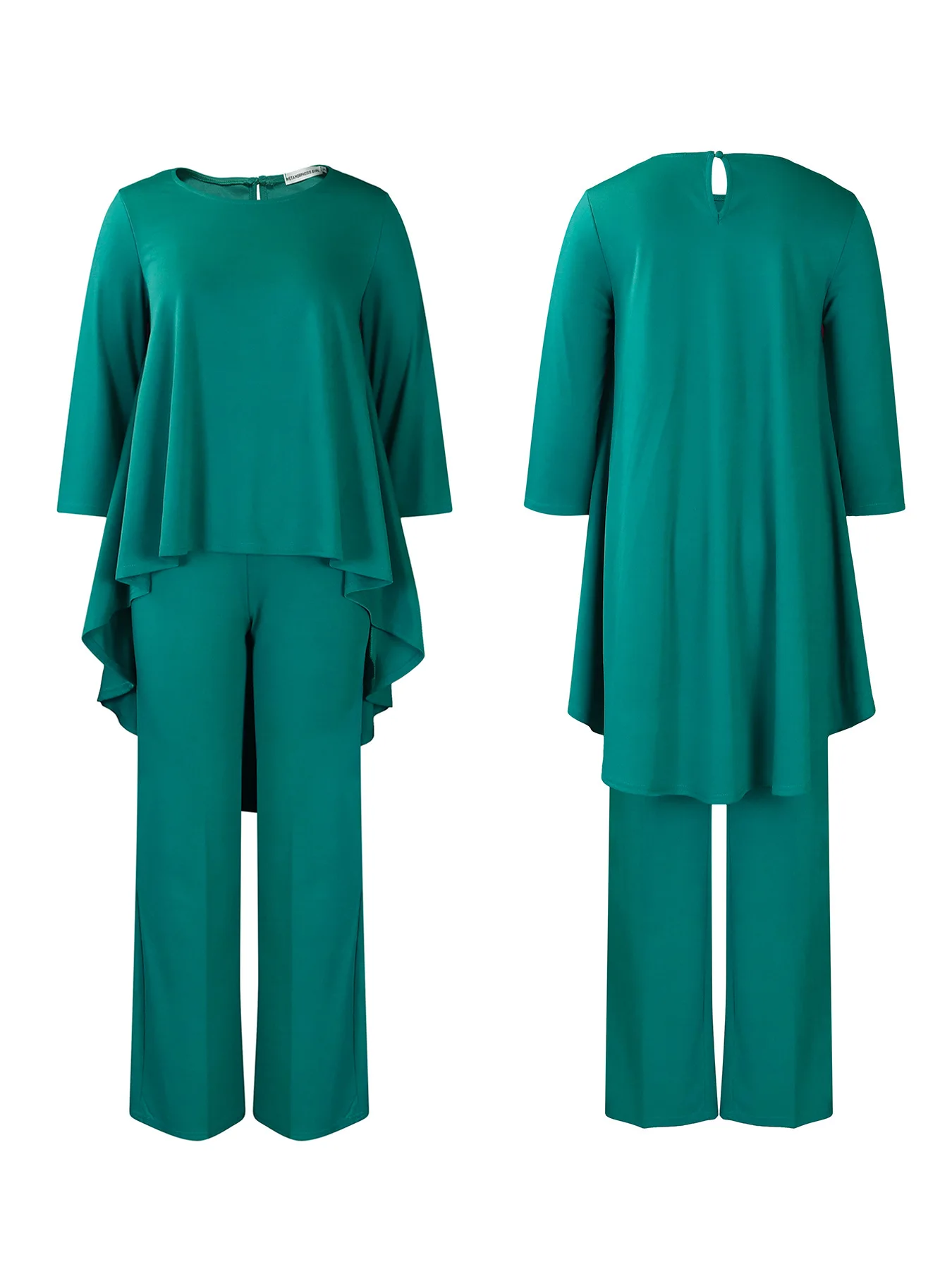 D3260 Latest Design Two Piece Set Women Clothing Elegant Long Sleeved Top and Wide Leg Pants Set Two Pieces Outfit for Women
