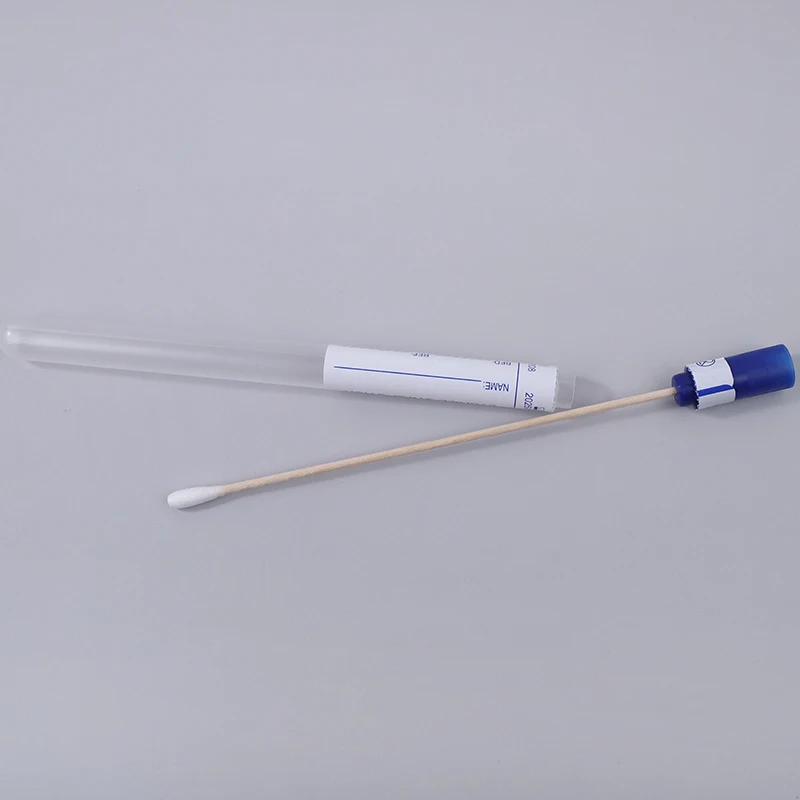 Specimen Collection Rayon Sterile Disposable Sampling Swab Sticks Mm With Transport Tube