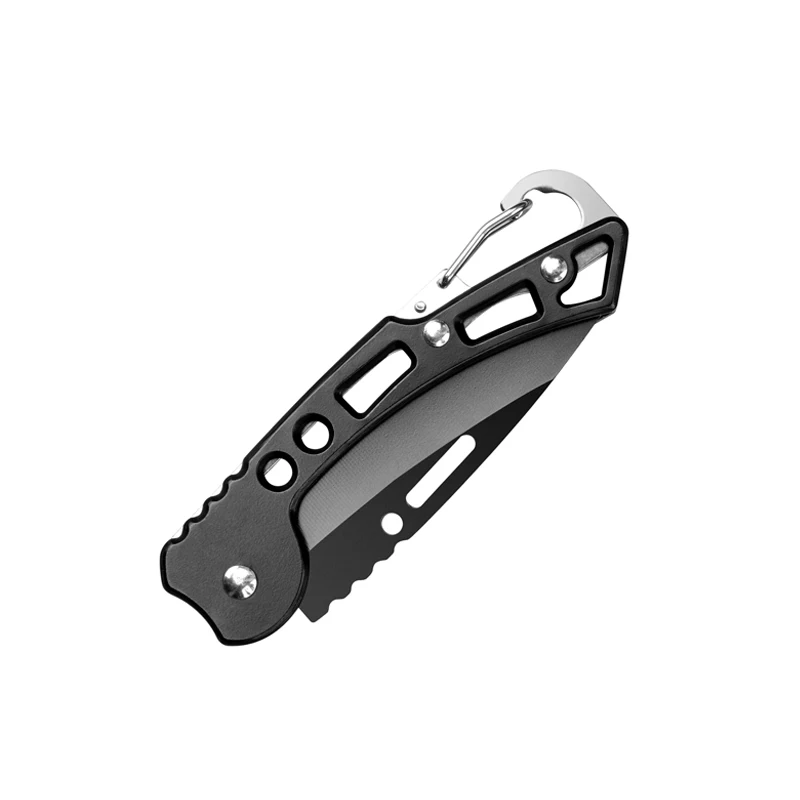 Hot Selling Outdoor EDC Camping Tactical Pocket Knife Promotion Survival Folding Knife with Climbing Carabiner Clips