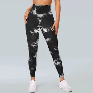 Tie Dye  Plus Size Seamless Butt Lifting Long Pants Tight High Waist and Elastic Sports Fitness Yoga Pants for Woman