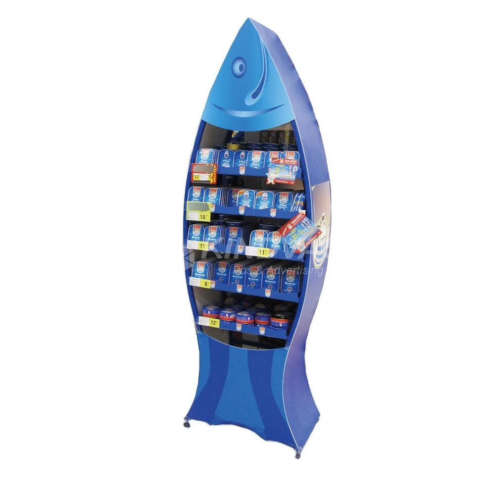 Fish Shaped Cardboard Display Shelves Cardboard Display Paper Racks Seed Display Rack Cardboard