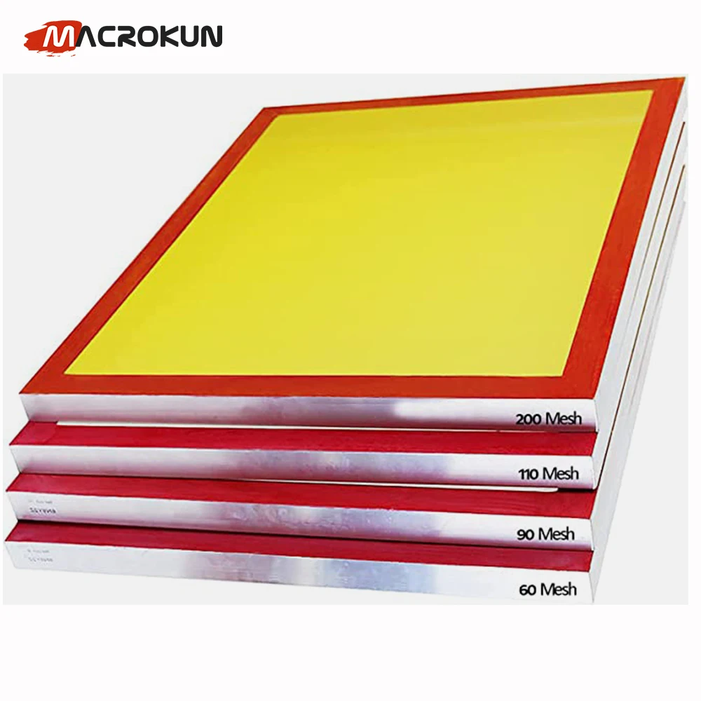 Dry Sift Screen Set of 4 Polyester Mesh Screen 60 90 110 200 Mesh Micron 250 165 149 75 Pre Stretched Silk Screen Frames