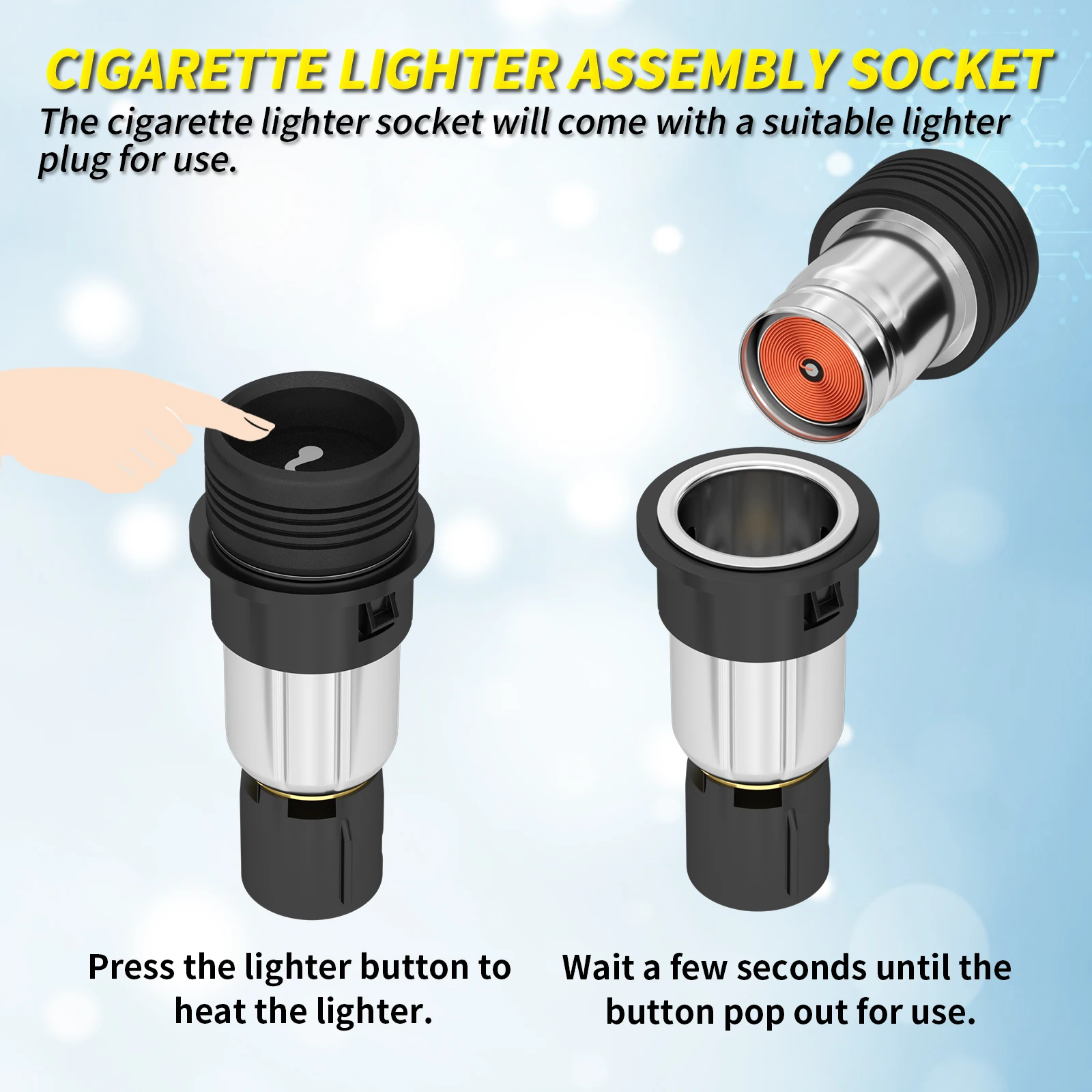 ford f250 cigarette lighter replacement 12V Car Assembly with Eject Button These housings with pigtails are easily mounted under a dashboard for charging cell phones Car Power Socket Lighter Cigarette