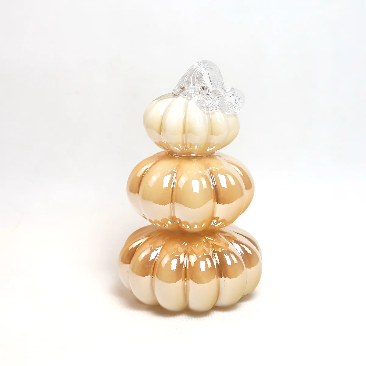 halloween cheap hand blown glitter glass pumpkins table accent home decorations for sale supplies