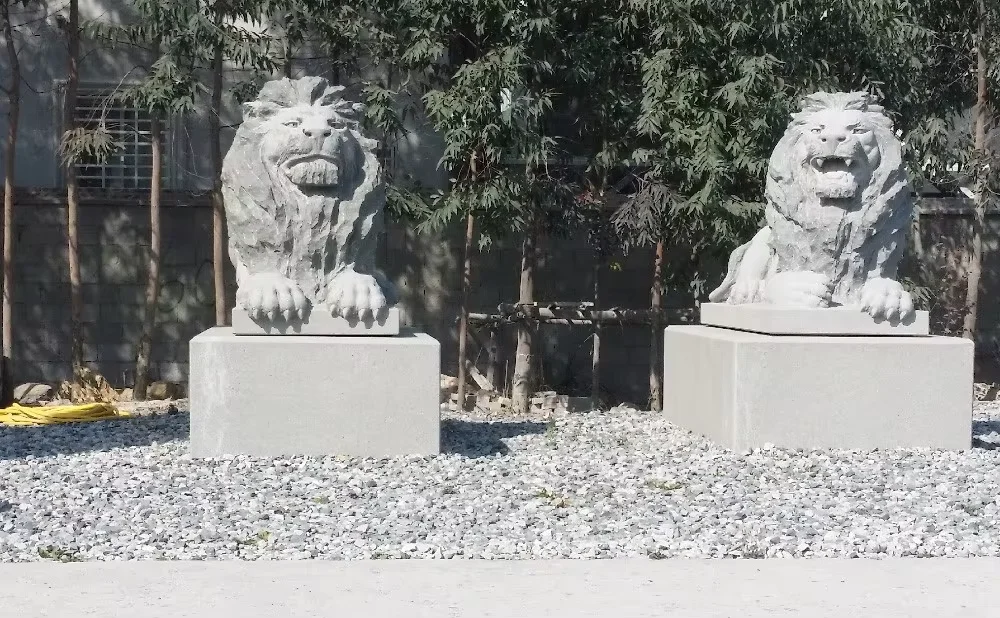 Outdoor Decoration Hand Carving Large Outdoor Stone Garden Lion Sculptures Marble Lion Statues