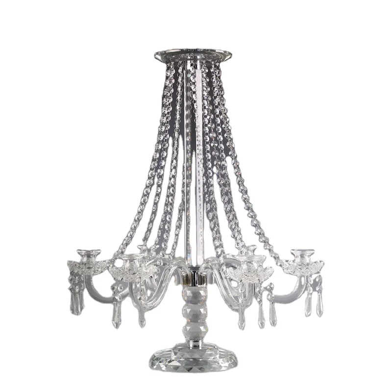 Crystal Candlestick 9 Arms Wedding Centerpiece Crystal Candelabra