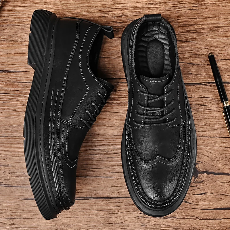 Accept OEM Service 4 Season Hand Made Genuine Leather Casual Oxfords Business Career Dress Shoes For Men