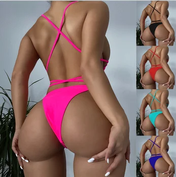 2022 Designer Sexy Open Bikini Soild Bandage Swimsuits One Piece A Bathing Suits Bikini Swimwear