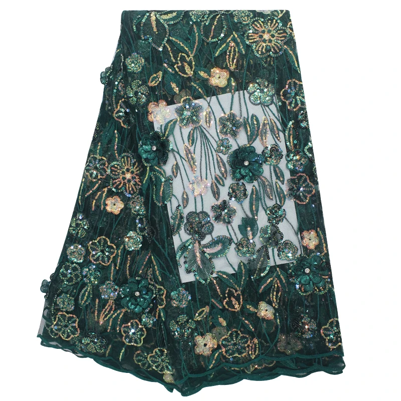 Bestway High Quality Teal French Net 3d Flower Dresses Designs African Lace
