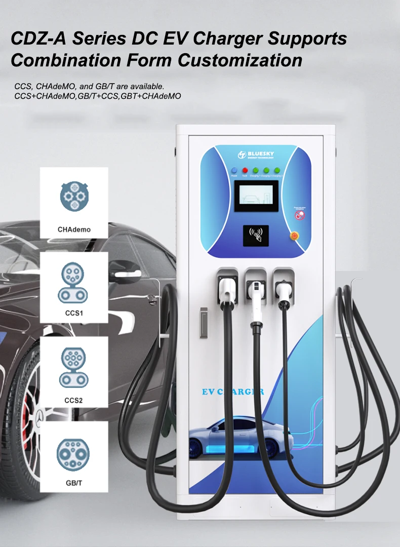 Bluesky Kw Ccs Chademo Ev Dc Ac Integrated Connector Charging Pile