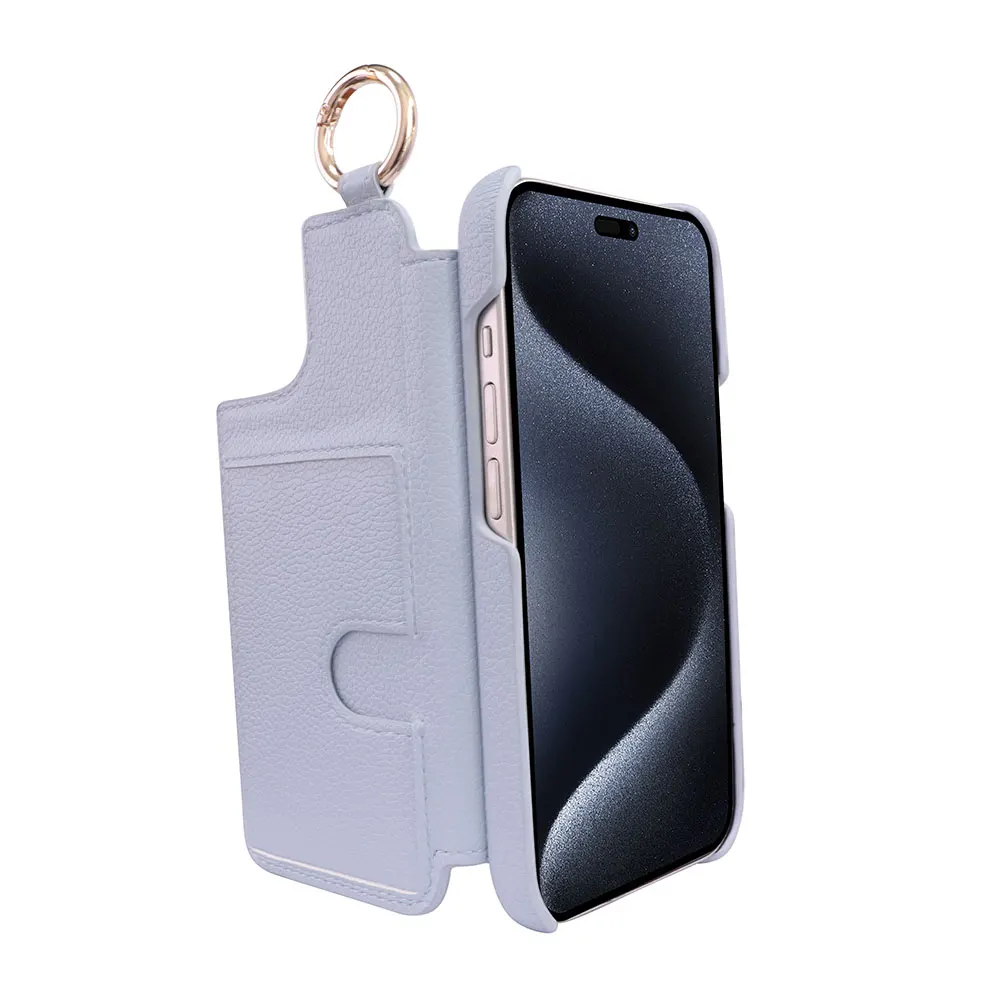 Laudtec SJK116 Cell Leather Lanyard Card Holder Mobile Wallet Flip Mirror Phone Case For Iphone 11 12 13 14 15 Pro Max Plus factory