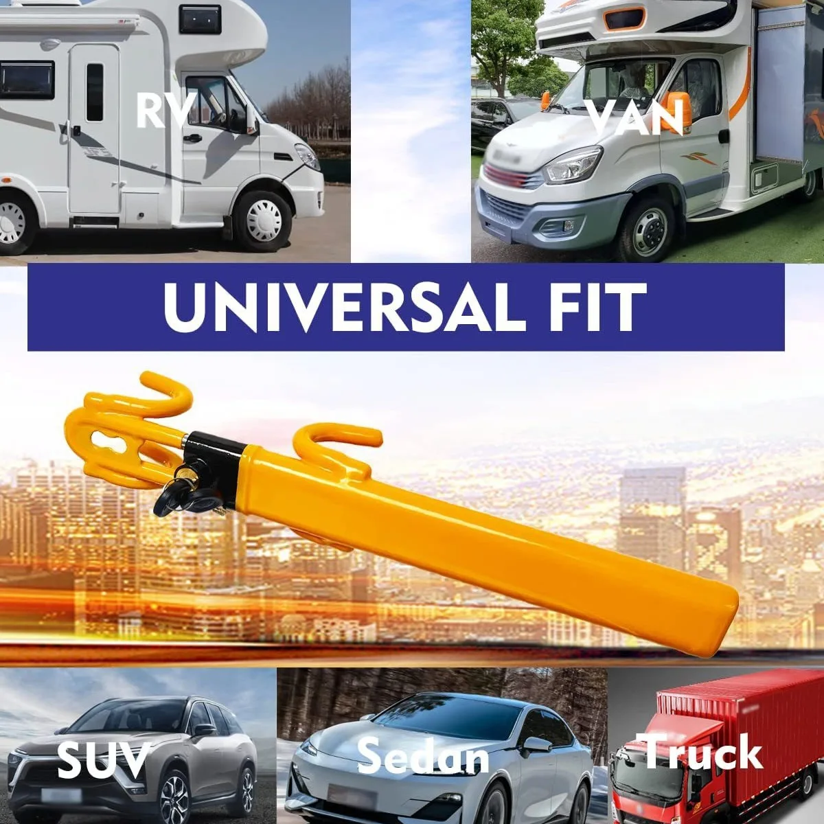 The Whole Network Low Price Can Be Customized Car Anti-theft Universal Steering Wheel Locks