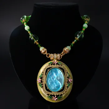 Qingdao Vintage KF Series Magnetic Mermaid Necklace Elegant All- Match with Link Chain Middle Ancient Style